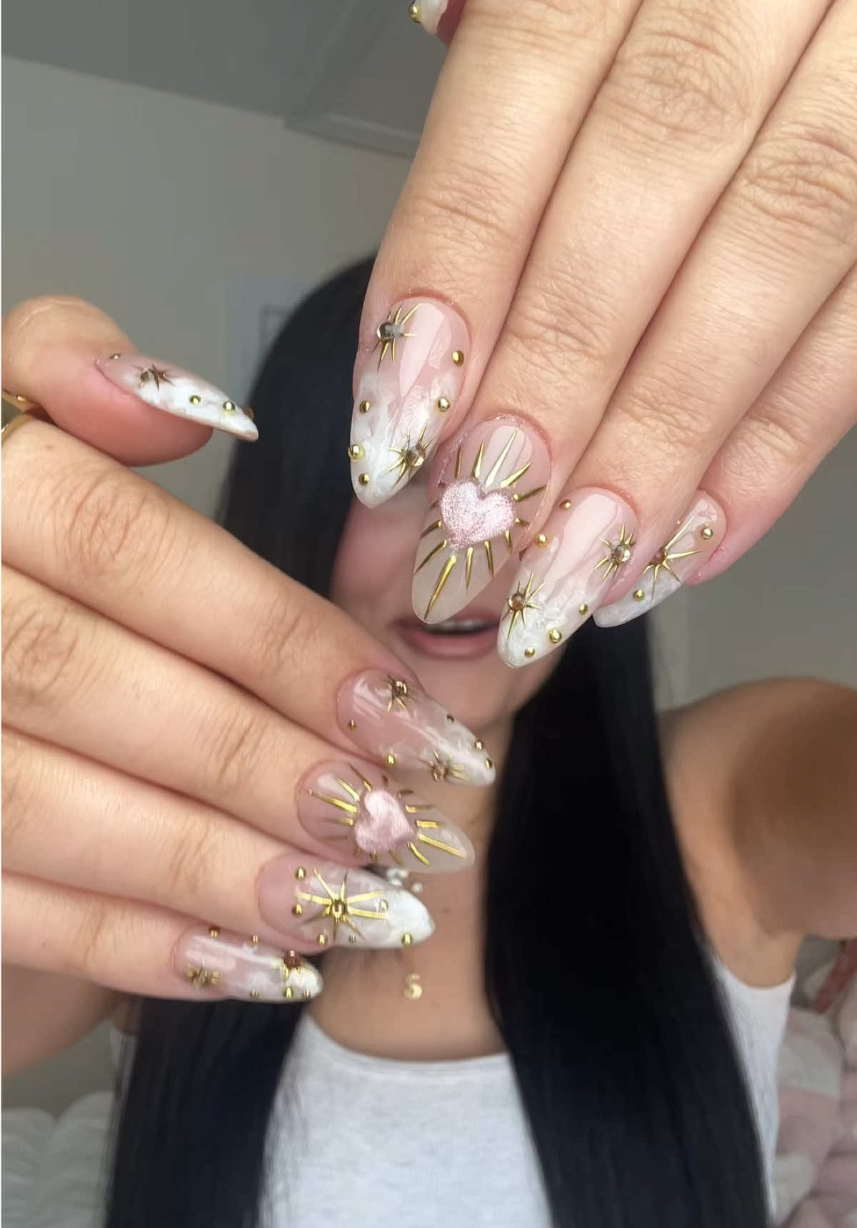 TikTok post by @itssabxoxo for Nailphoria. Caption reads: my first @Nailphoria set and i’m so in love⭐️ need....