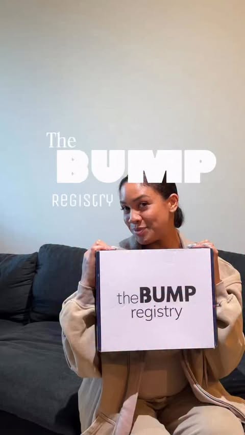 Instagram post by @kandiyamz for The Bump. Caption reads: [...] is on the way & I’m so excited to share the....
