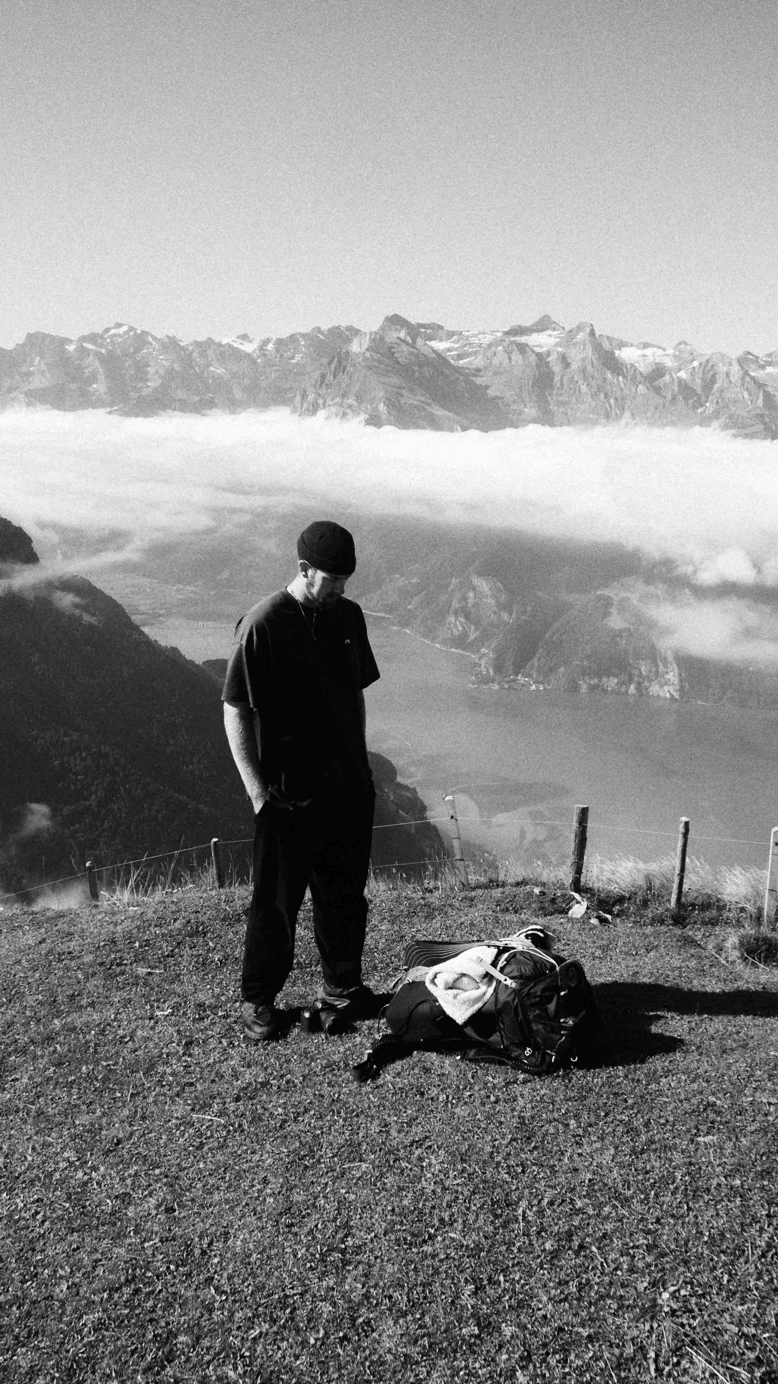Instagram post by @tuckerdoss for Switzerland Tourism. Caption reads: We didn’t let a little rain stop us from making....