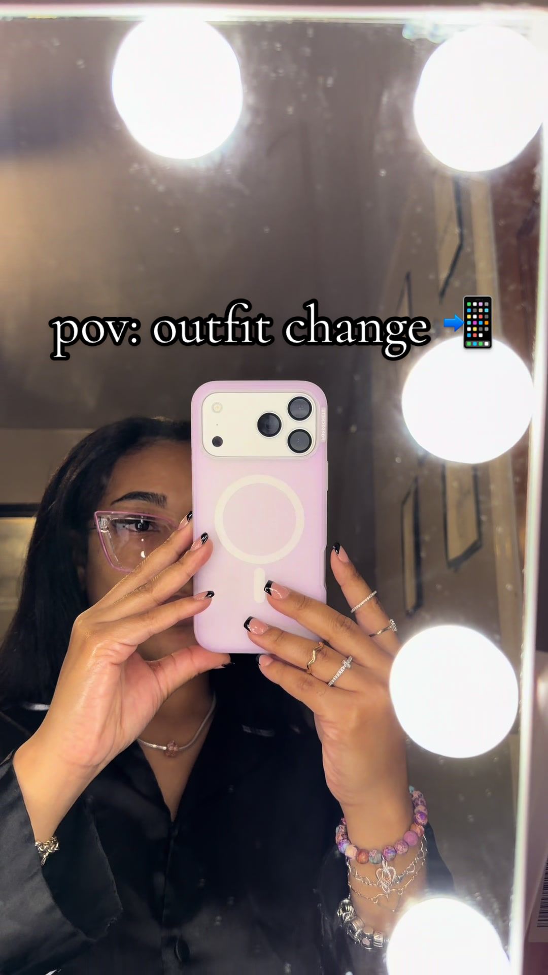 TikTok post by @_raikss for PopSockets. Caption reads: @PopSockets 🤍.  Opalescent > #iphone17promax .