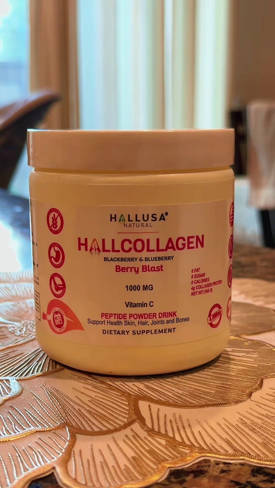 TikTok post by @__jassy11 for Hallusa Natural. Caption reads: [...] # skin glow supplement #usa🇺🇸 @Hallusa....