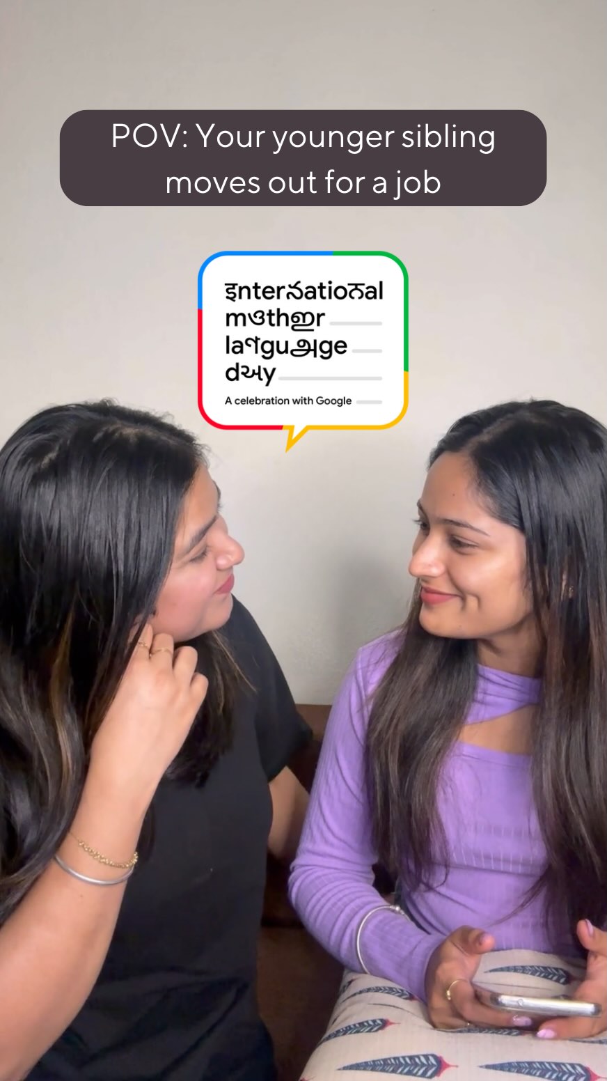 Instagram post by @pattnaiksheetal for Google India. Caption reads: Tag your sibling and let them know that home is....