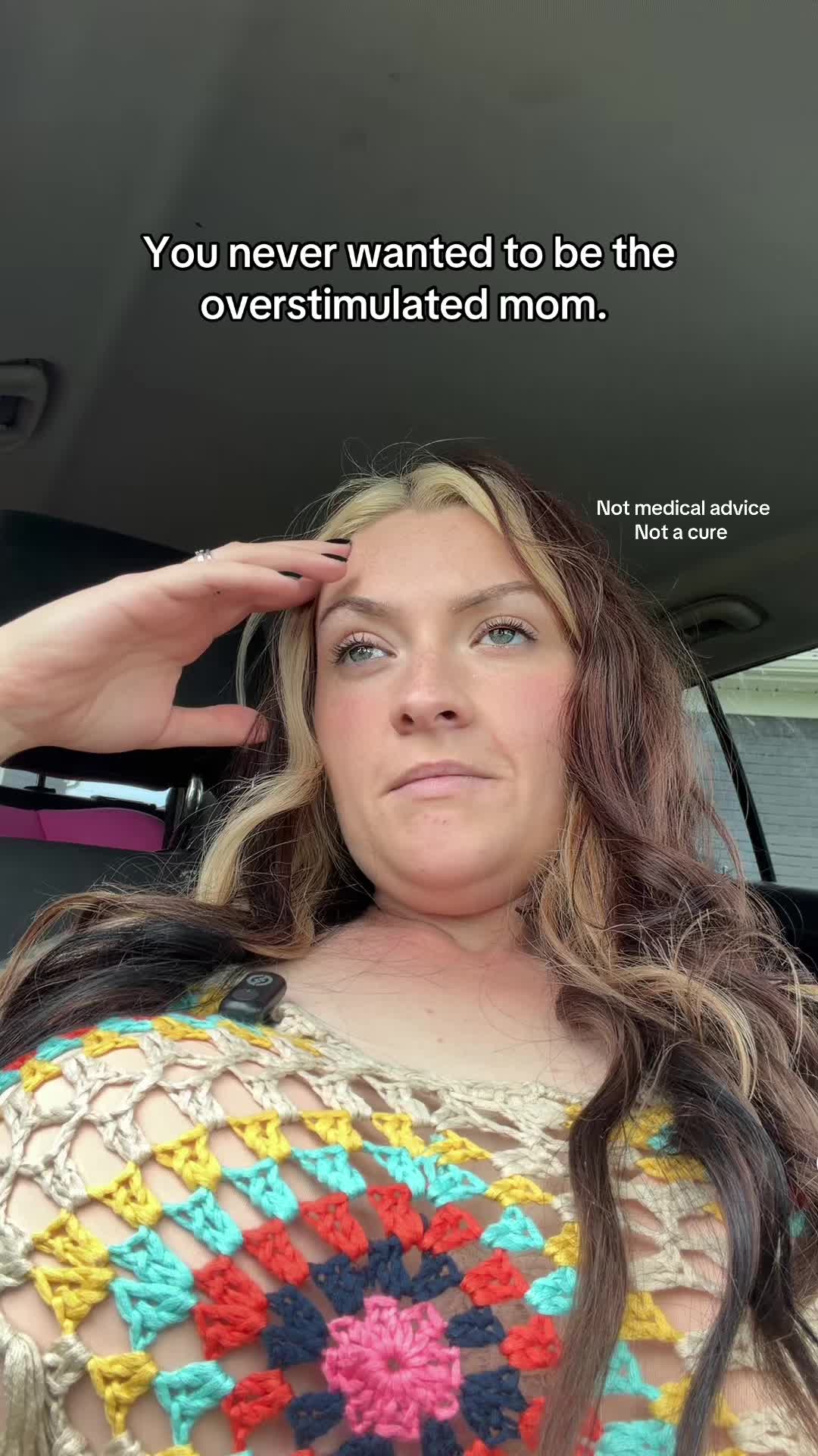TikTok post by @sassysouthernmouf for Triquetra Health. Caption reads: Overstimulated mom 🌞, I see you, I feel you, I....