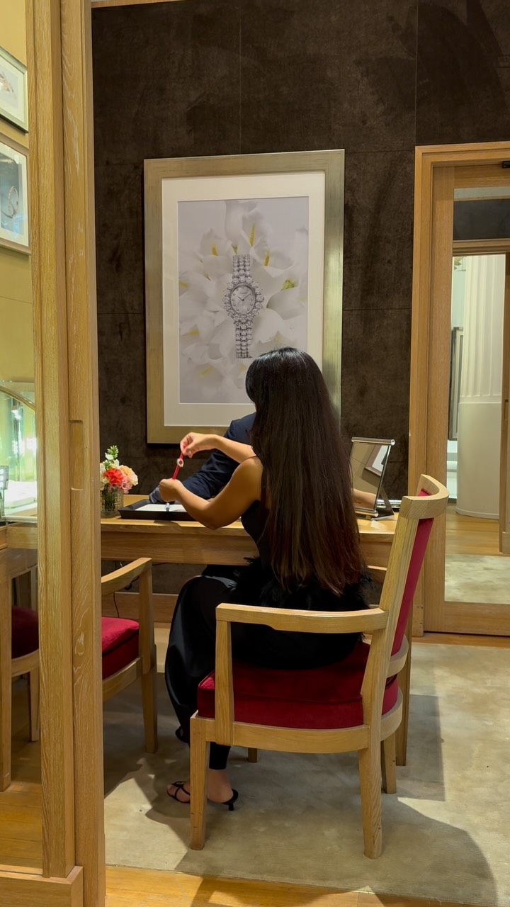 Instagram post by @olafarahat for Chopard. Caption reads: Time is precious, and so is style. Discover new....