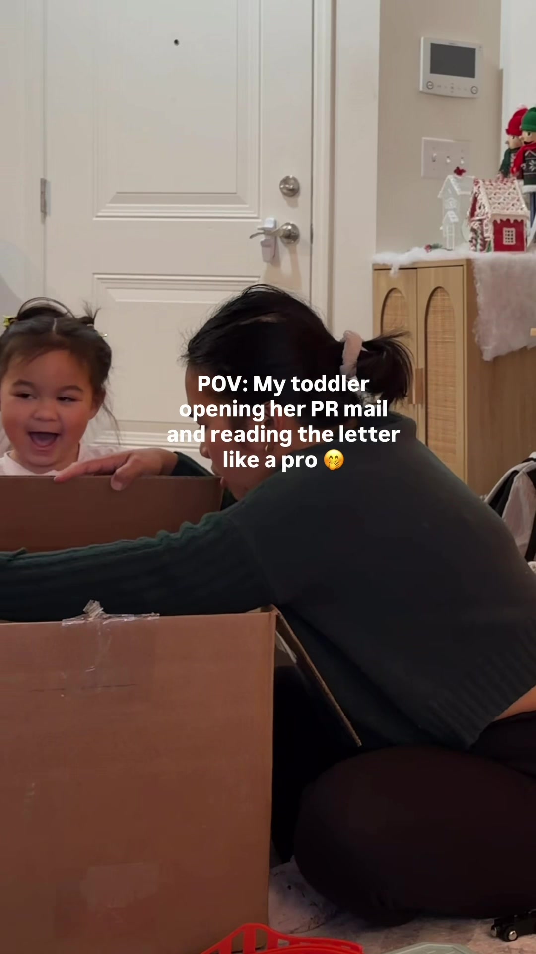 TikTok post by @jessandmissamelia for Melissa & Doug. Caption reads: Christmas came early today! Thank you @Melissa &....