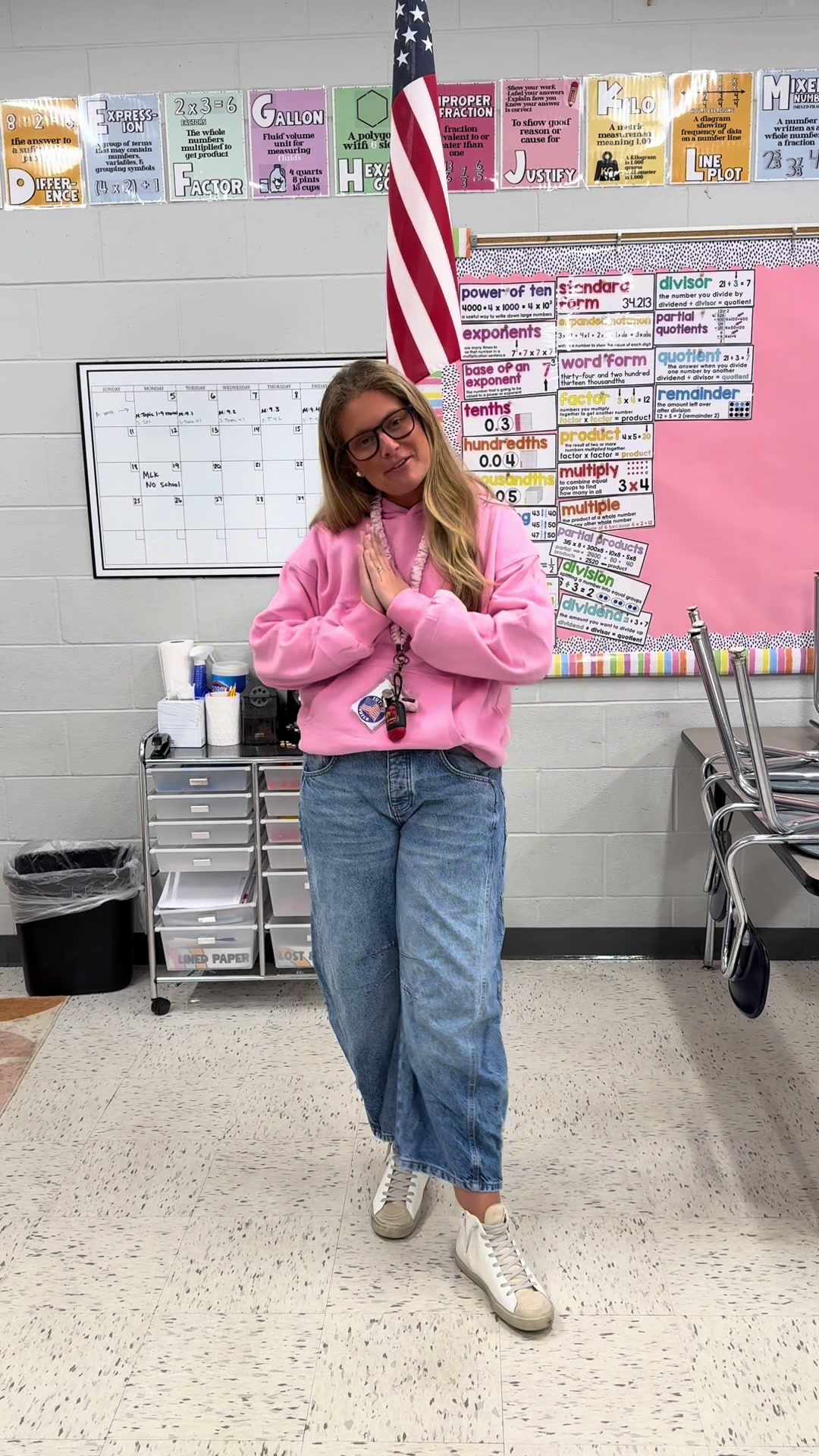 TikTok post by @mrs.hanveyteaches for Free People. Caption reads: [...] #teacheroutfit @Julie Vos @Free People @SHUS.