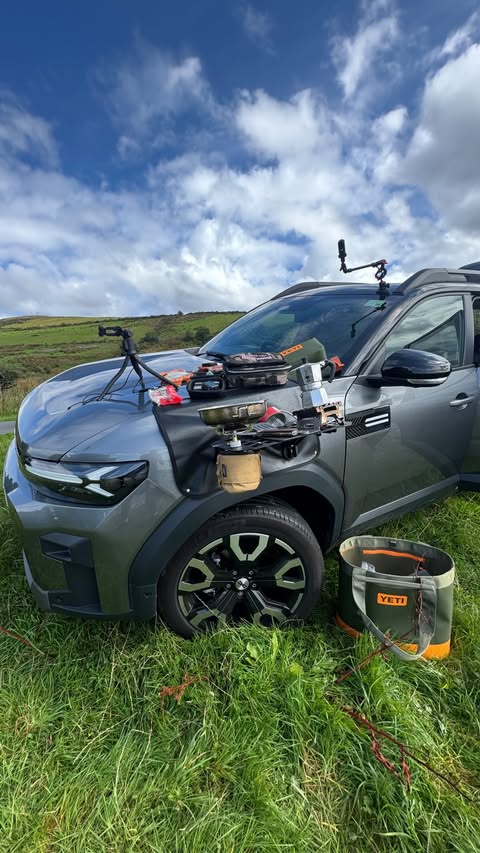 Instagram post by @ollie_eats for Dacia. Caption reads: [...] this thing to any old car. This is the....