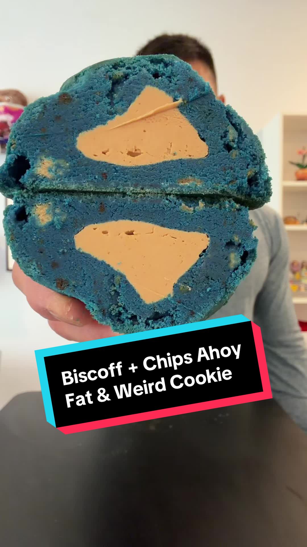 TikTok post by @j_jungy for Fat & Weird Cookie. Caption reads: Cookies Anonymous Fat & Weird Cookie - Biscoff +....