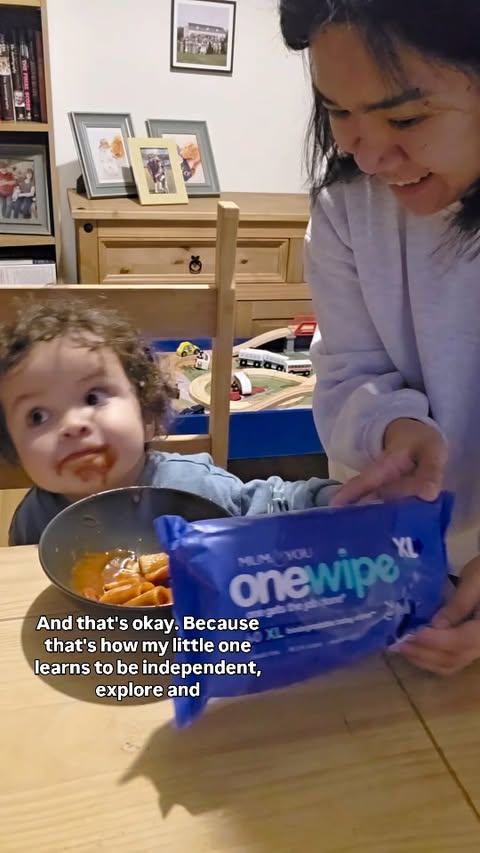 Instagram post by an influencer for Mum & You UK. Caption reads: Someone’s learning to eat pasta all by himself…....