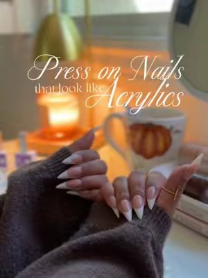 TikTok post by @sorianocrisol for BTArtbox. Caption reads: [...] Nails that look like Acrylics 🍂✨🤎🪞....