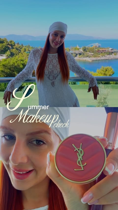 Instagram post by @busracoruhlu for Lancaster Beauty. Caption reads: Summer makeup check 🐚✨ #reklam #summermakeup....