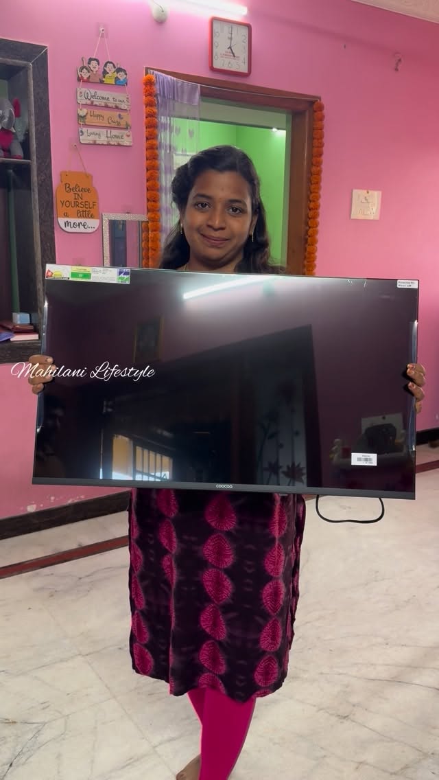 Instagram post by @mahilani_lifestyle for Flipkart. Caption reads: Minivlog😍புது tv வாங்கியாச்சு 😍 @flipkart.