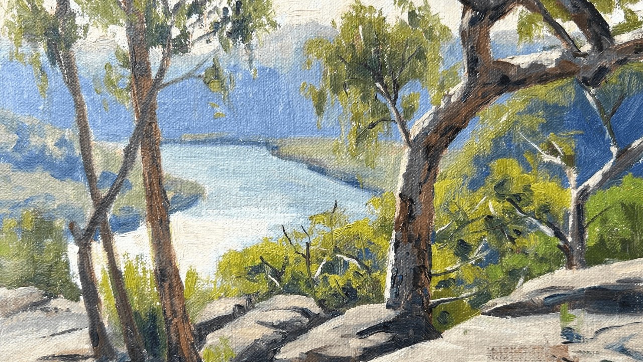 YouTube post by @SamuelEarpArtist for KraftGeek. Caption reads: The Reality of Plein Air Painting in the....