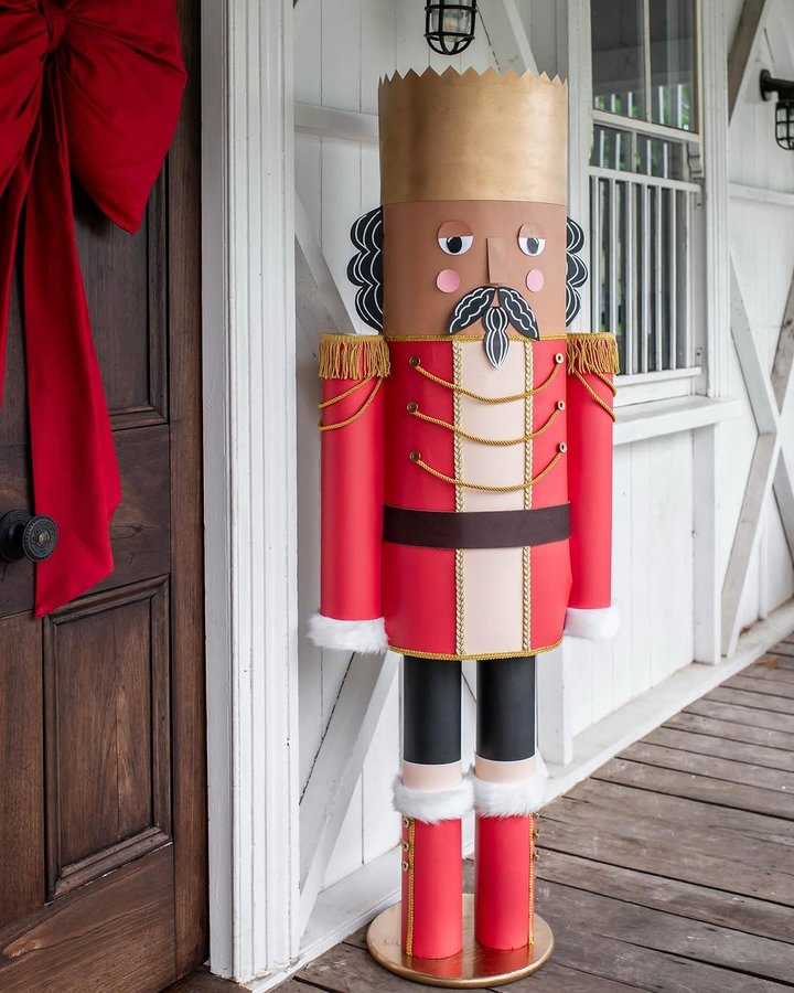 Instagram post by @genevavanderzeil for Fiskars. Caption reads: HOW TO MAKE A GIANT NUTCRACKER. When so many of....