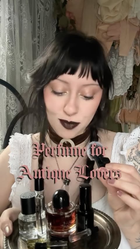 Instagram post by @botanicalfairie for Diptyque. Caption reads: 𝔐𝔶 𝔄𝔫𝔱𝔦𝔮𝔲𝔢 ℑ𝔫𝔰𝔭𝔦𝔯𝔢𝔡 𝔓𝔢𝔯𝔣𝔲𝔪𝔢....