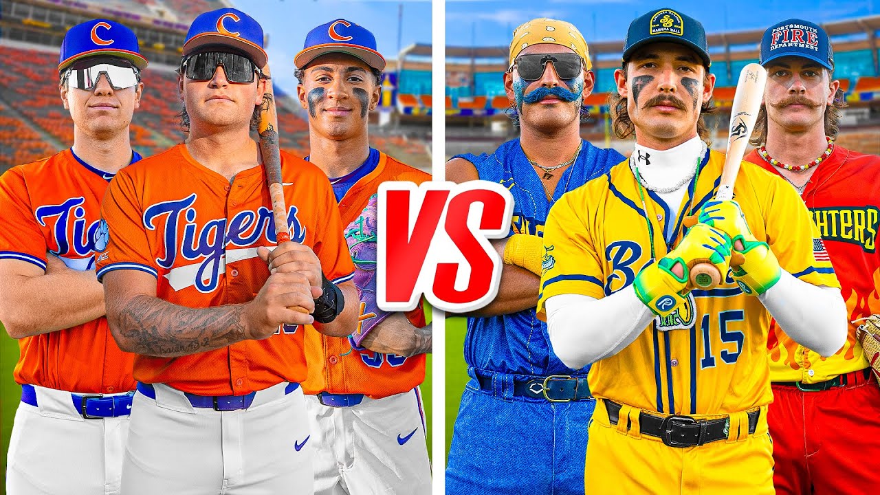 YouTube post by @coachrac for Plate Crate. Caption reads: Can Banana Ball All-Stars Beat a Top 10 College....