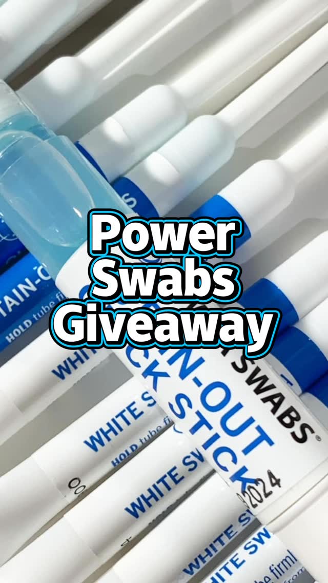 Instagram post by @makeupbysharonjoy for Power Swabs. Caption reads: 🪥🦷 GET READY FOR A POWERSWABS GIVEAWAY!....