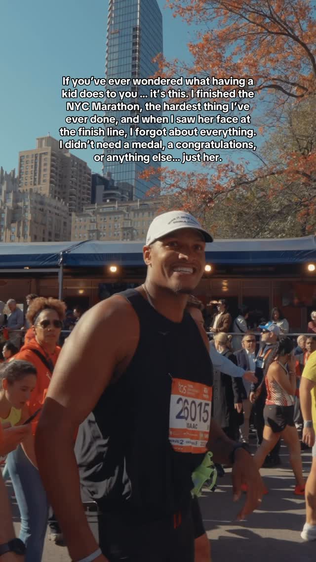 Instagram post by @isaacrochell for Strava. Caption reads: Idk how to explain it #girldad #dad.