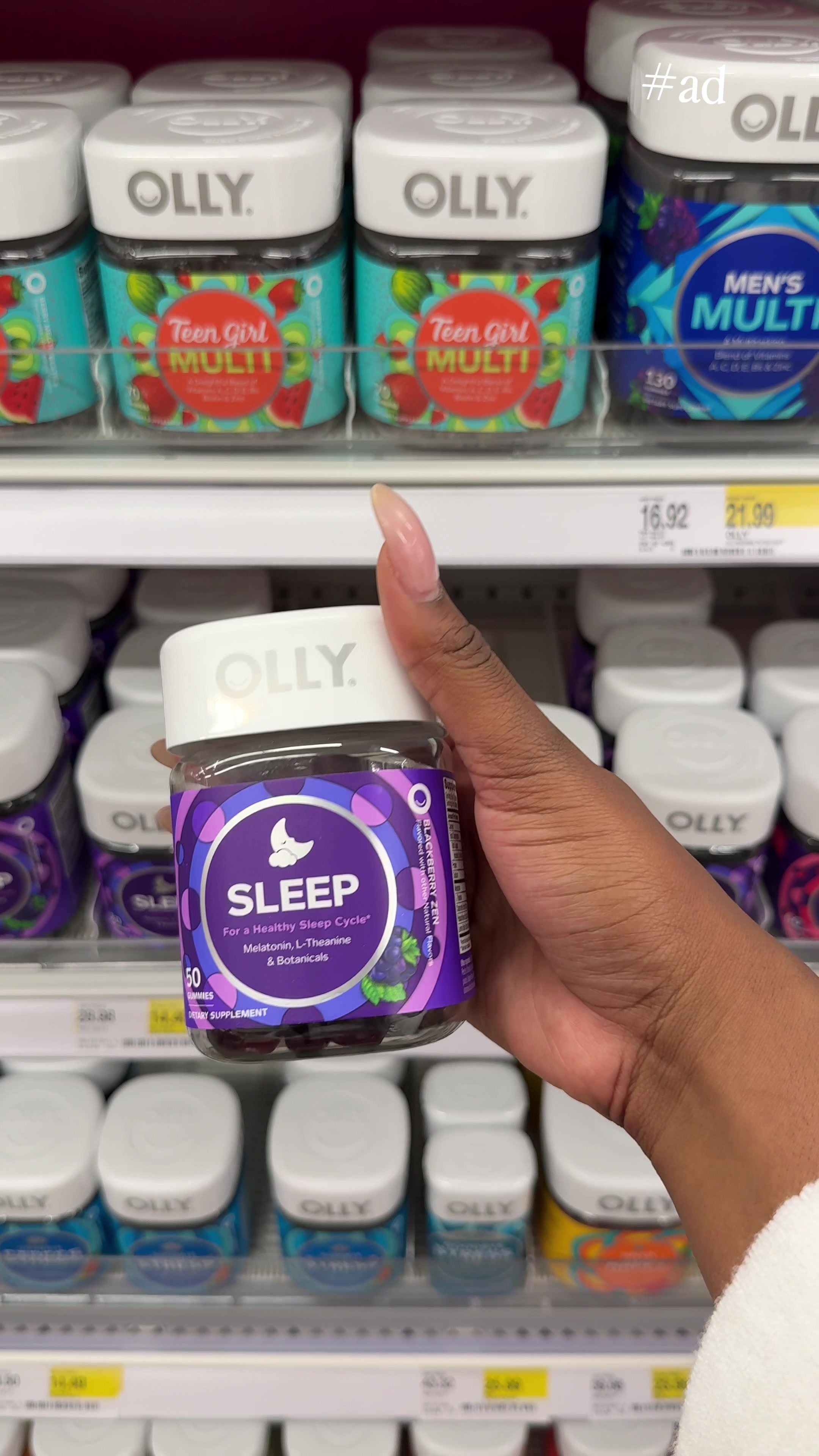 TikTok post by @cedonifrancis for OLLY. Caption reads: #ad #OLLYPartner I’ve been on the go and need to....