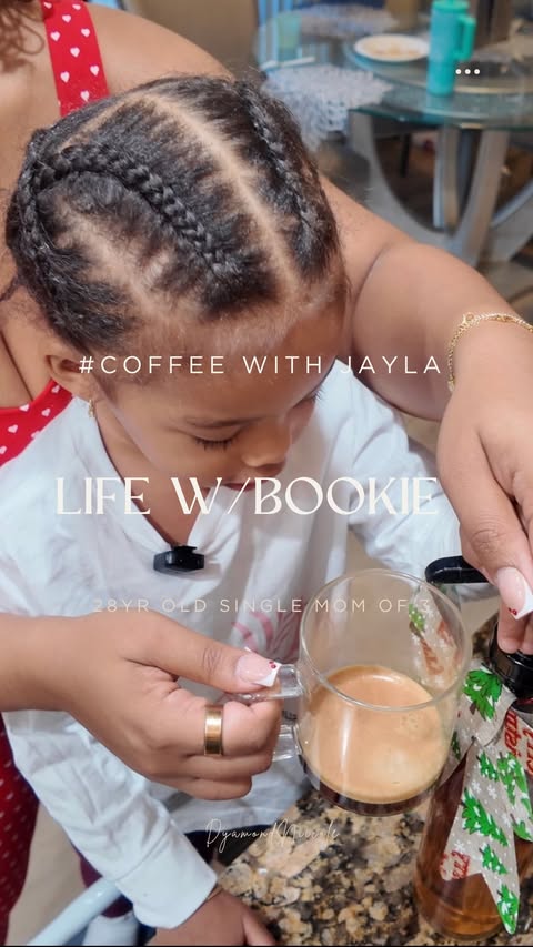 Instagram post by @dyamondniicole for Nespresso. Caption reads: Dose of Jayla ☕️ @nespresso 

#momlife....