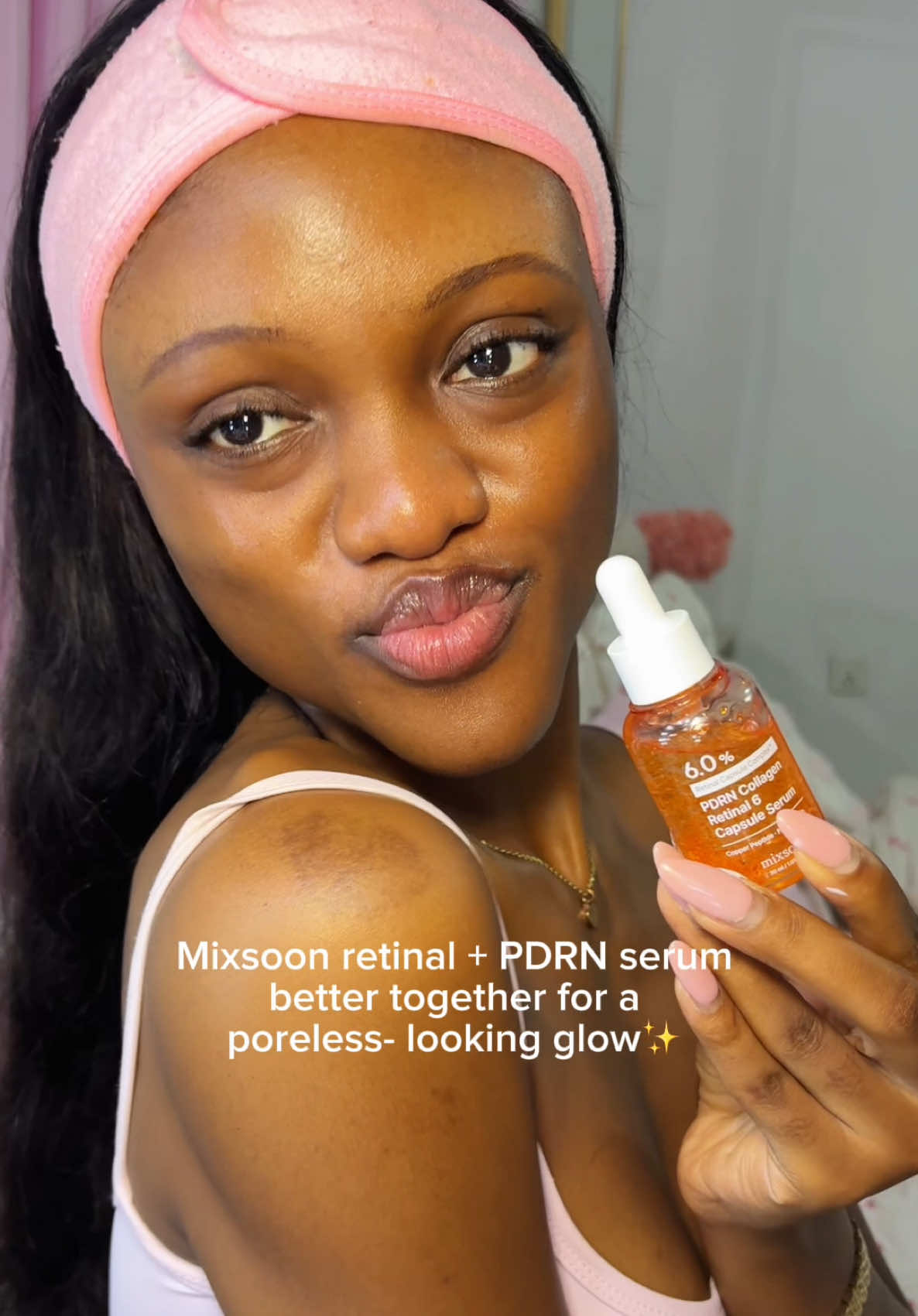 TikTok post by @777ellemon for mixsoon US. Caption reads: Finally starting retinal the right way....