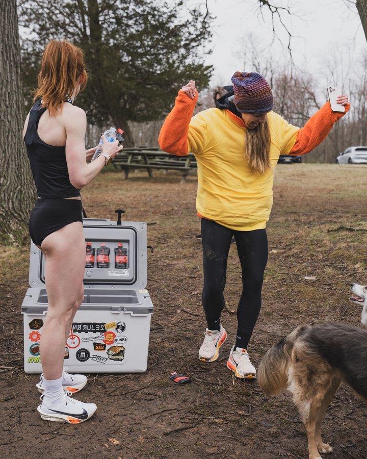 Instagram post by @jeslynnyc for Cheribundi. Caption reads: [...] for the miles and the people, and for....