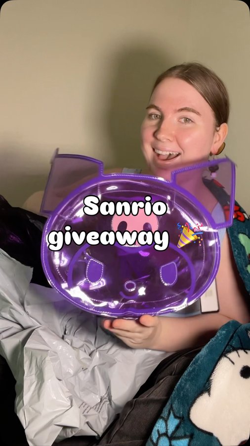 Instagram post by @queen.tay for Sanrio. Caption reads: [...] teamed up with @bioworld + @sanrio to....