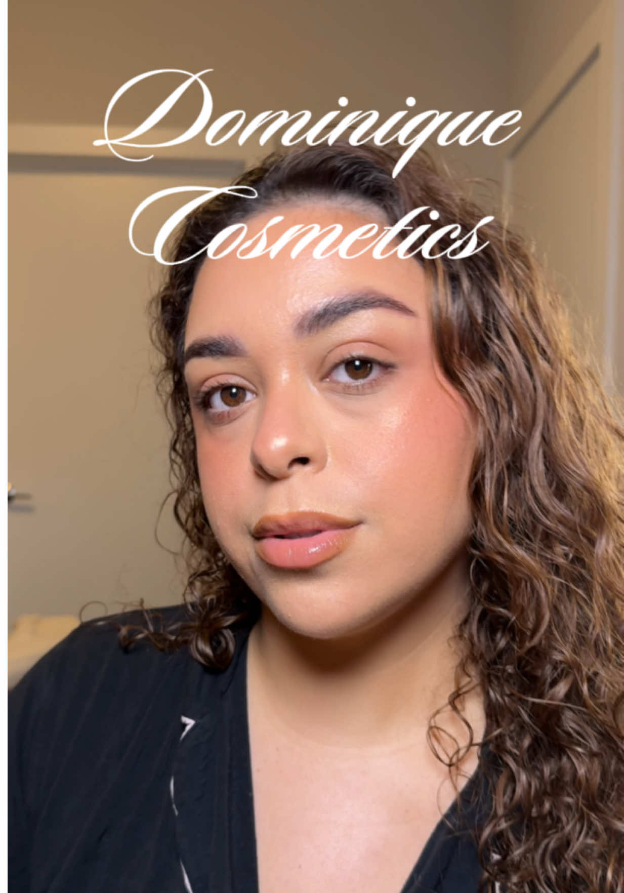 TikTok post by @cozywith.lili for Dominique Cosmetics. Caption reads: Dominique Cosmetics did not have to snap like....