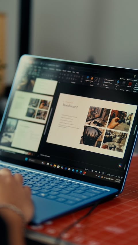 Instagram post by @brandon.win for Microsoft 365. Caption reads: The first draft gets the ideas out. The final....