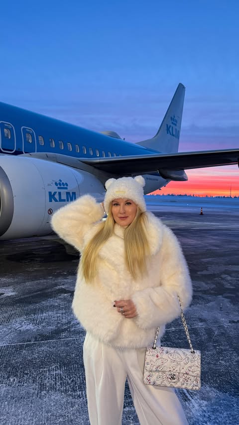 Instagram post by @palinakozyrava for KLM Royal Dutch Airlines. Caption reads: 𝘢𝘥 | Exploring dream destinations with @KLM 💙....