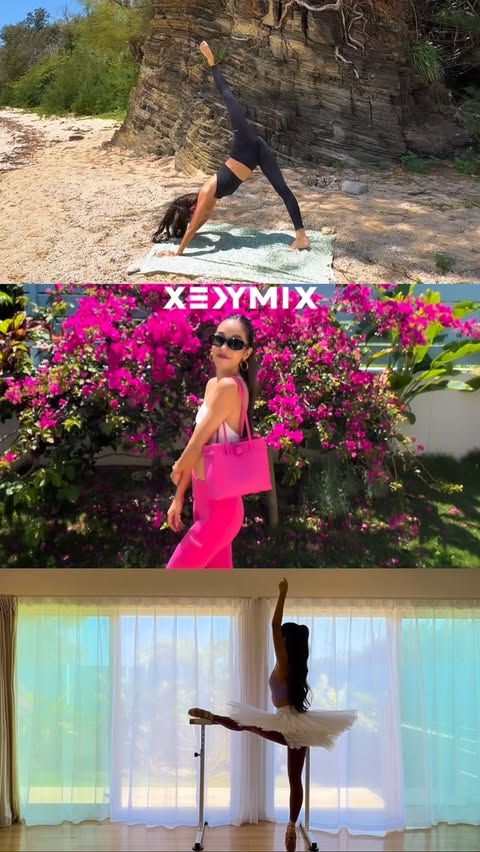 Instagram post by @moebon for XEXYMIX. Caption reads: . Island Life🐚🩰🌺🌳🫧 Thank you @xexymix_jp....
