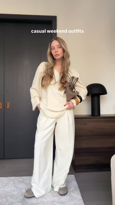 Instagram post by @itiscarine for LilySilk. Caption reads: weekend outfit rotation wearing @lilysilk #AD....