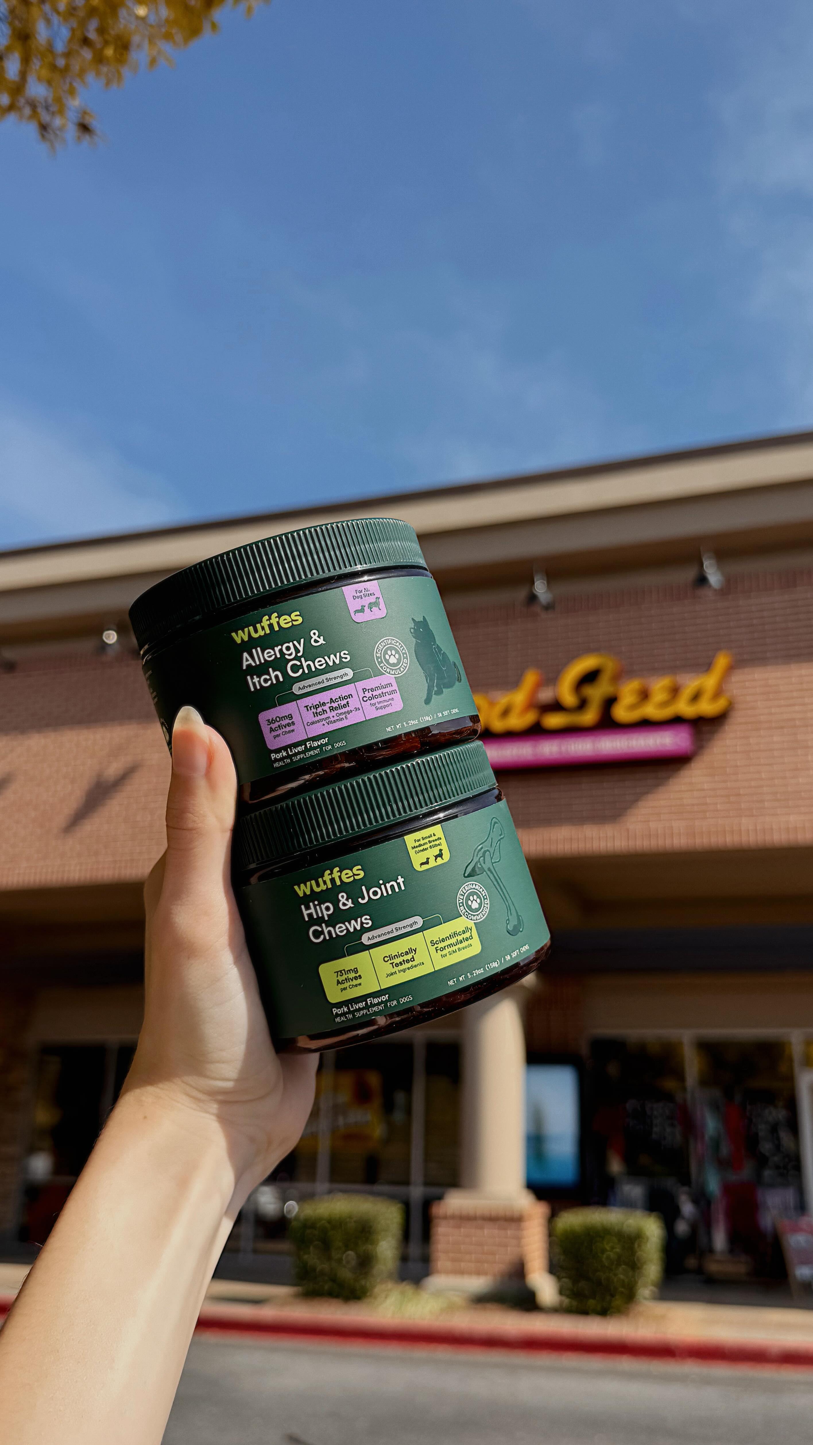 Instagram post by @beantheeween for Wuffes. Caption reads: Restocking our favorite @wuffes goodies just got a....