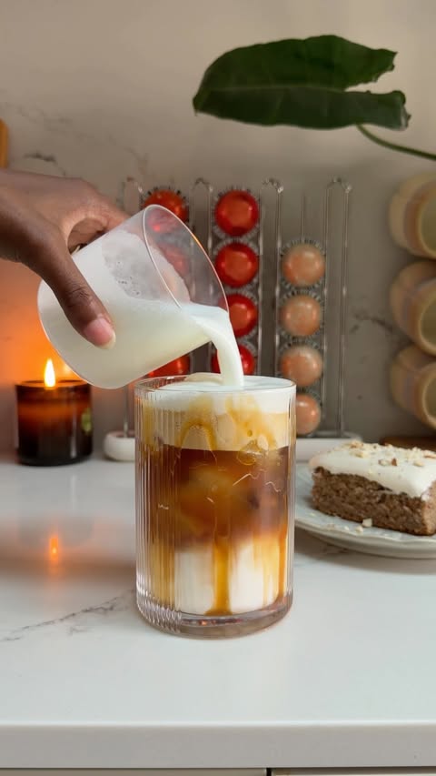 Instagram post by @elena.lohse for Nespresso. Caption reads: [...] a homemade spiced cake and the full....