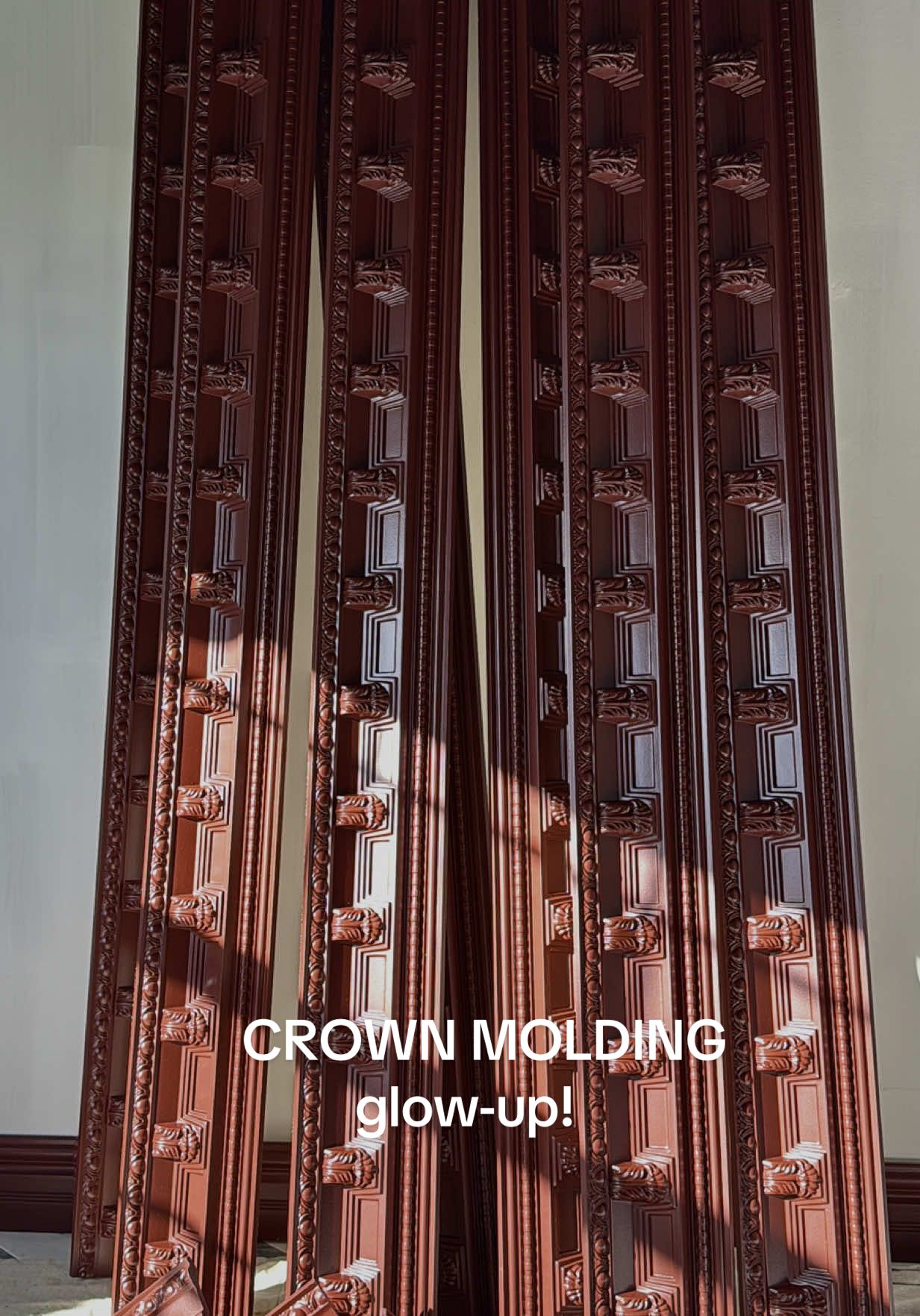 TikTok post by @thetwistedknob for Apartment Therapy. Caption reads: From plain to WOW 😍 Spray painted crown molding....