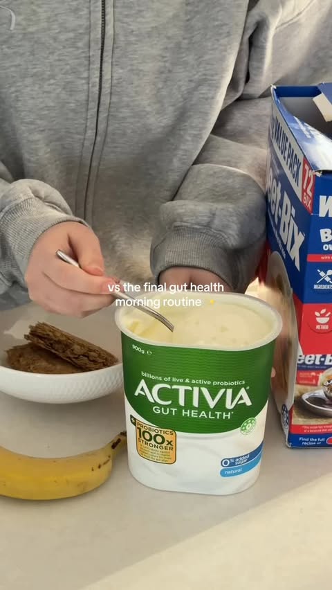 Instagram post by @pacewithpaige for Activia. Caption reads: [...] retry was my gut-healthy breakfast with....