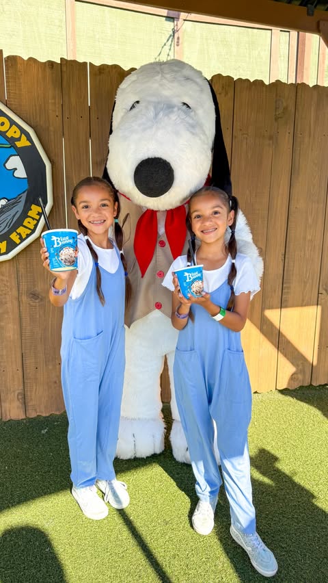 Instagram post by @flores_twins_and_fam for Knott's Berry Farm. Caption reads: #ad The ultimate summer night? @knottsberryfarm +....