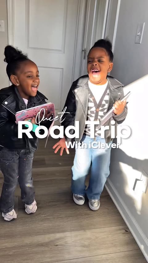 Instagram post by @_candycejohnson for iClever. Caption reads: Quiet road trips are a must 

{A D} @icleverkids....