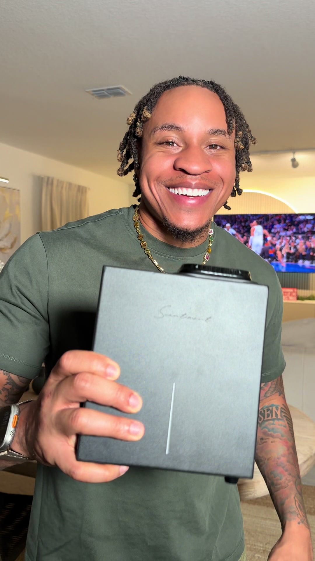 TikTok post by @rotimi for Scentiment. Caption reads: @Scentiment is the best birthday gift 🎁 .