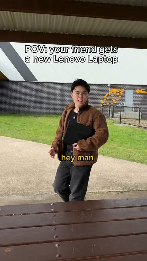 Instagram post by @ecltech for Lenovo. Caption reads: POV: Your friend gets a new Lenovo Legion 5i....