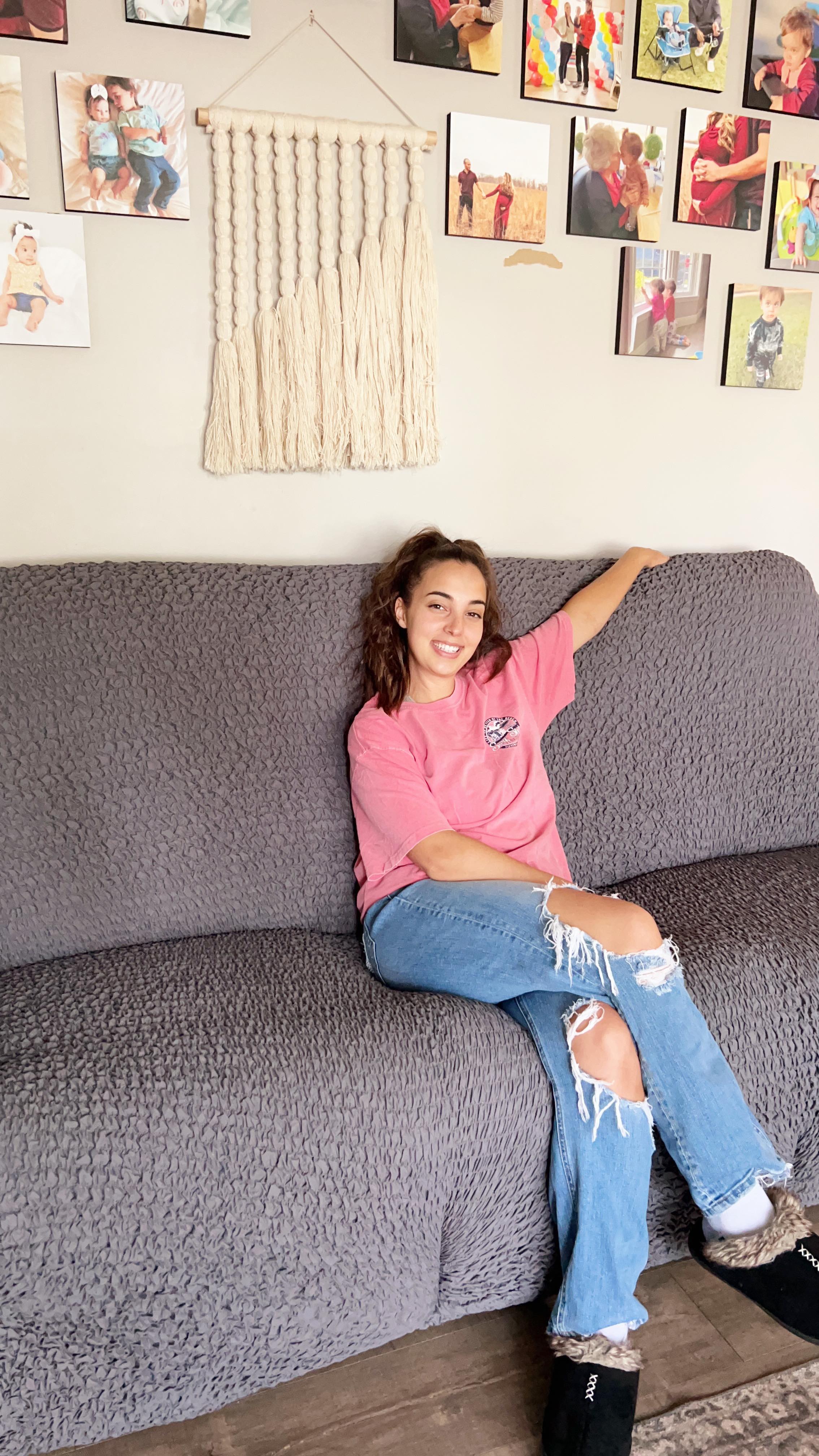 Instagram post by @cara.annejones for Mamma Mia Covers. Caption reads: ✨ Refresh your space with Mamma Mia Covers —....