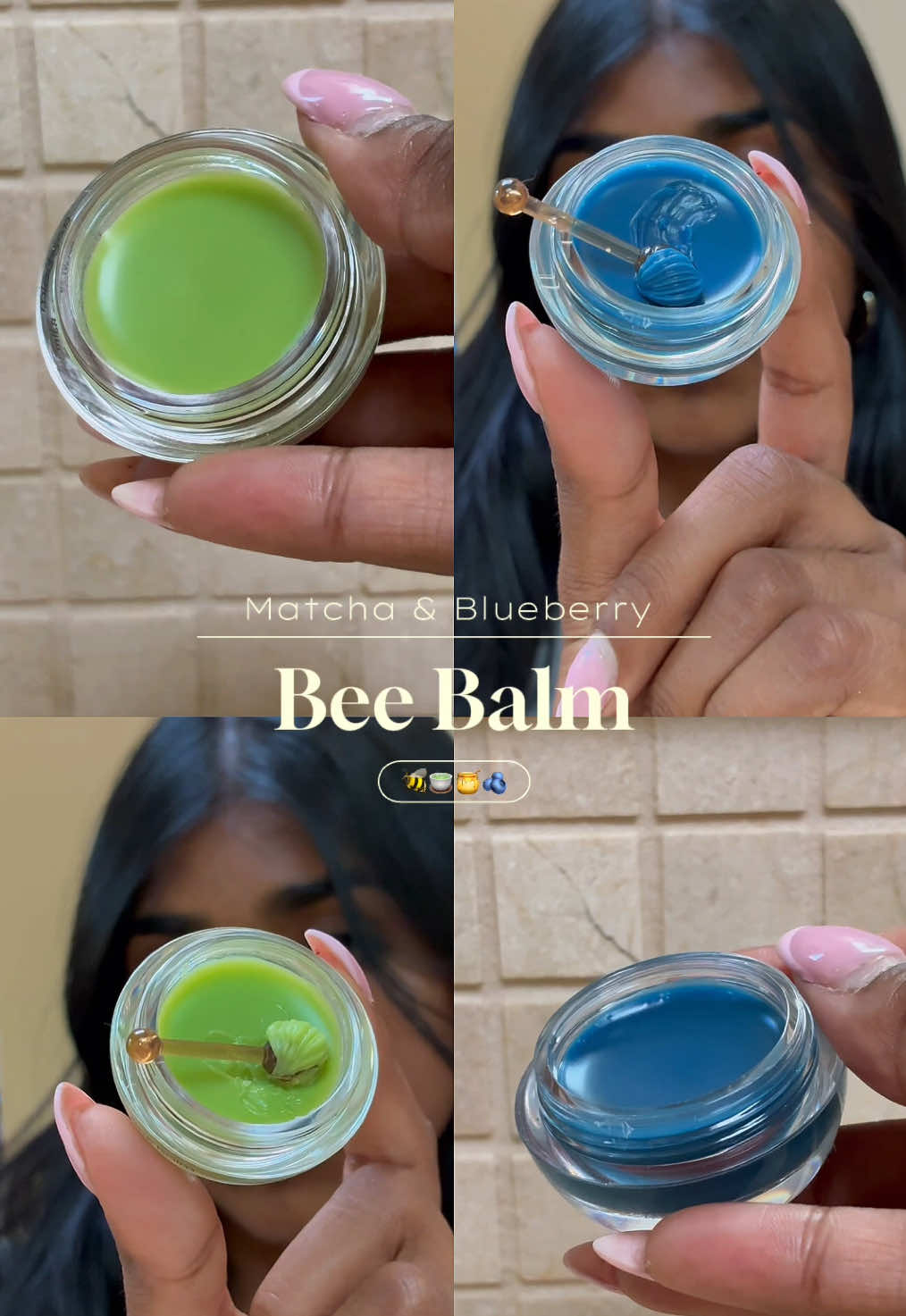 TikTok post by @saramathan for My Bee Balm. Caption reads: such moisturizing lip balms! I loved how they....