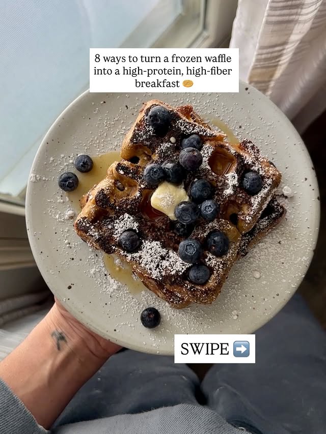 Instagram post by @graceelkus for Eat Evergreen. Caption reads: [...] prepped a thing! 🧇 #ad I love using....