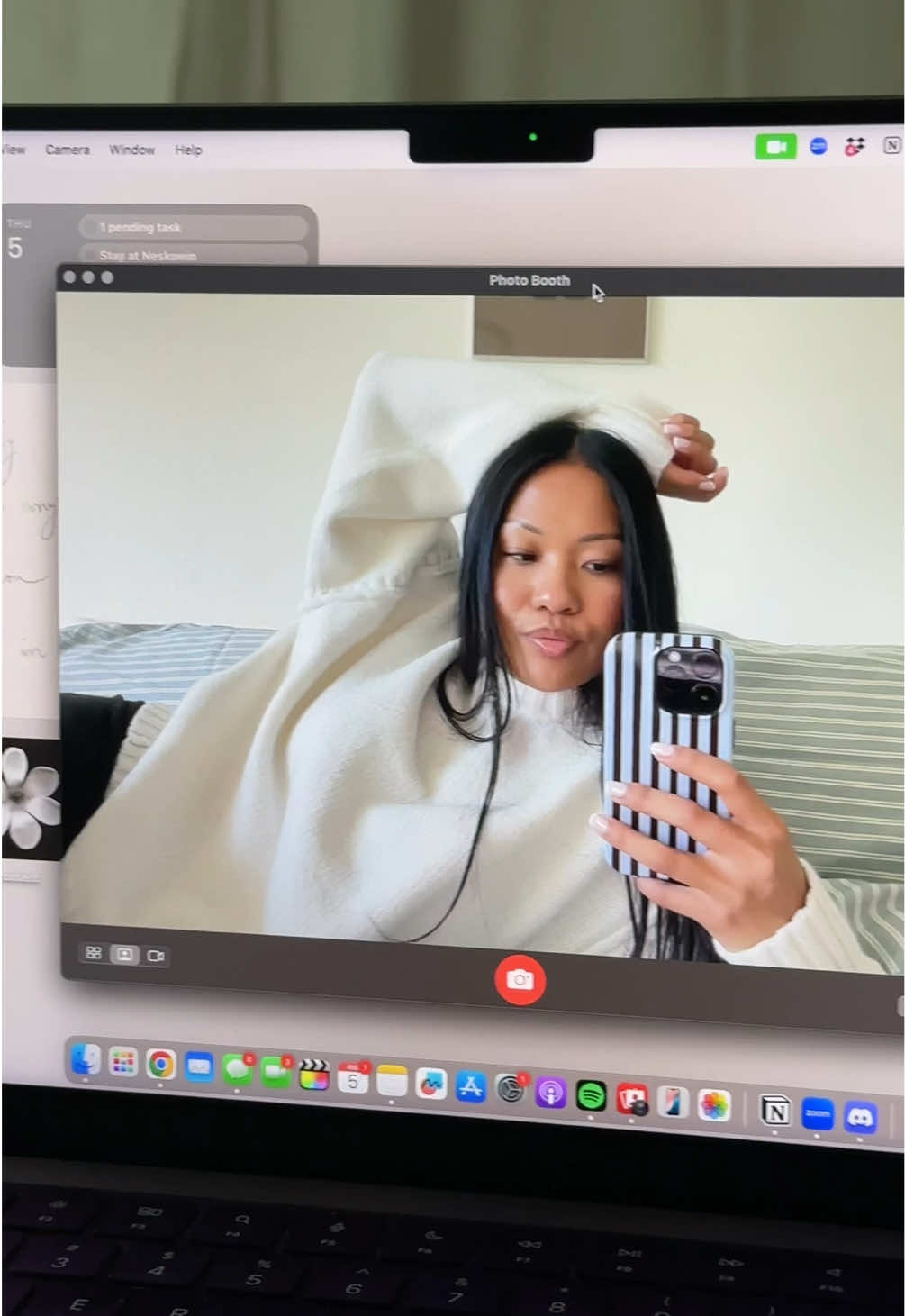 TikTok post by @gabrielleaihara for Brooklinen. Caption reads: my winter sanctuary with @Brooklinen ❄️ link in my....