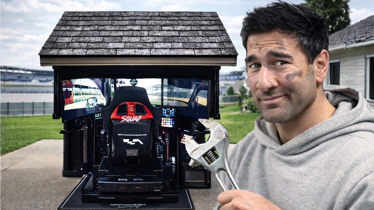 YouTube post by @danielmorad for SIMUCUBE. Caption reads: I Built This to Make My Sim Feel Real.