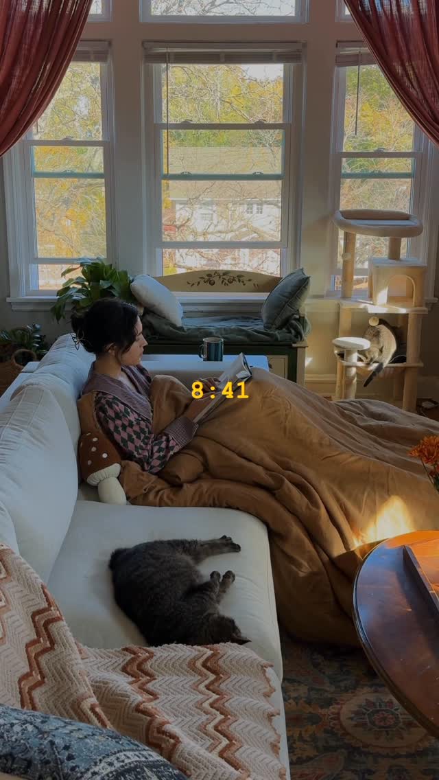 Instagram post by @laurenemilyjuarez for Cozey. Caption reads: #ad | So, I made my fall mornings even....