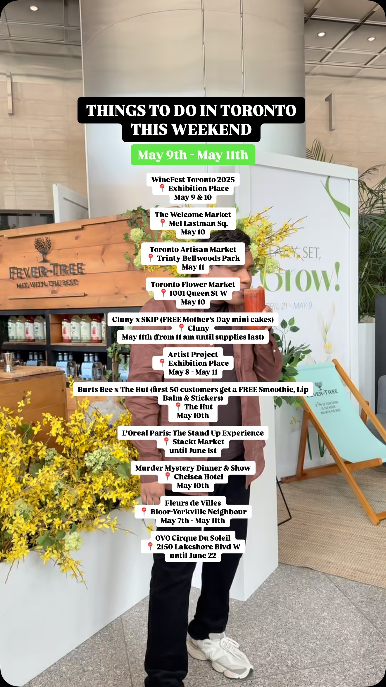 Instagram post by @geer.than for Burts Bees. Caption reads: Here are a list of things to do in Toronto this....