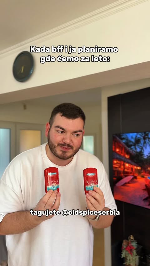 Instagram post by @zeljkomalenovic for Old Spice. Caption reads: [...] da ste spremni za najjaču žurku godine....