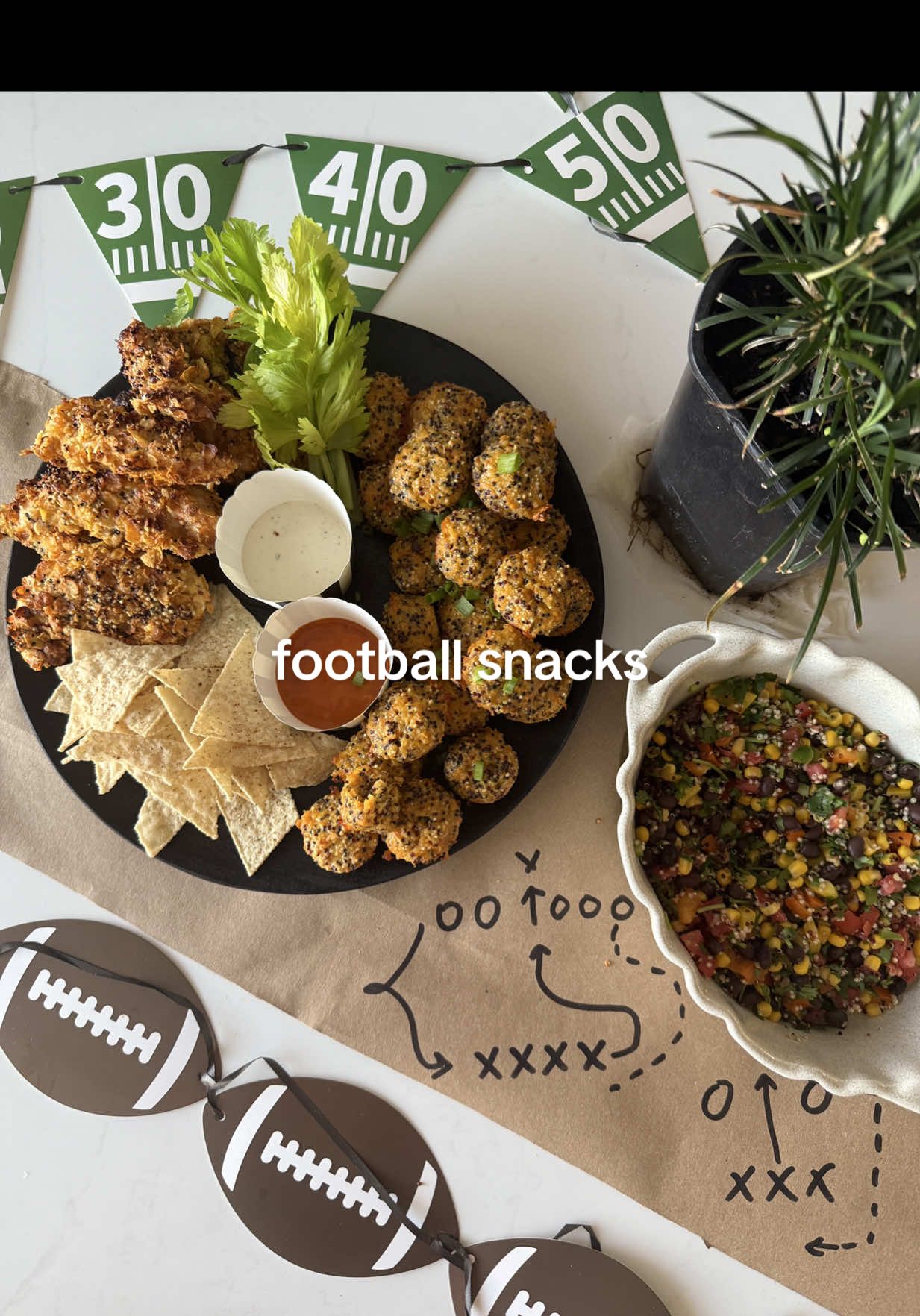 TikTok post by @the.orange.home for Success Rice. Caption reads: Sunday Football snacks but make them healthy 🏈....