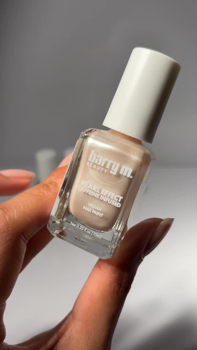 Instagram post by @nailsbyk_x for Barry M. Caption reads: Pearly frames using @barrymcosmetics New Coffee....